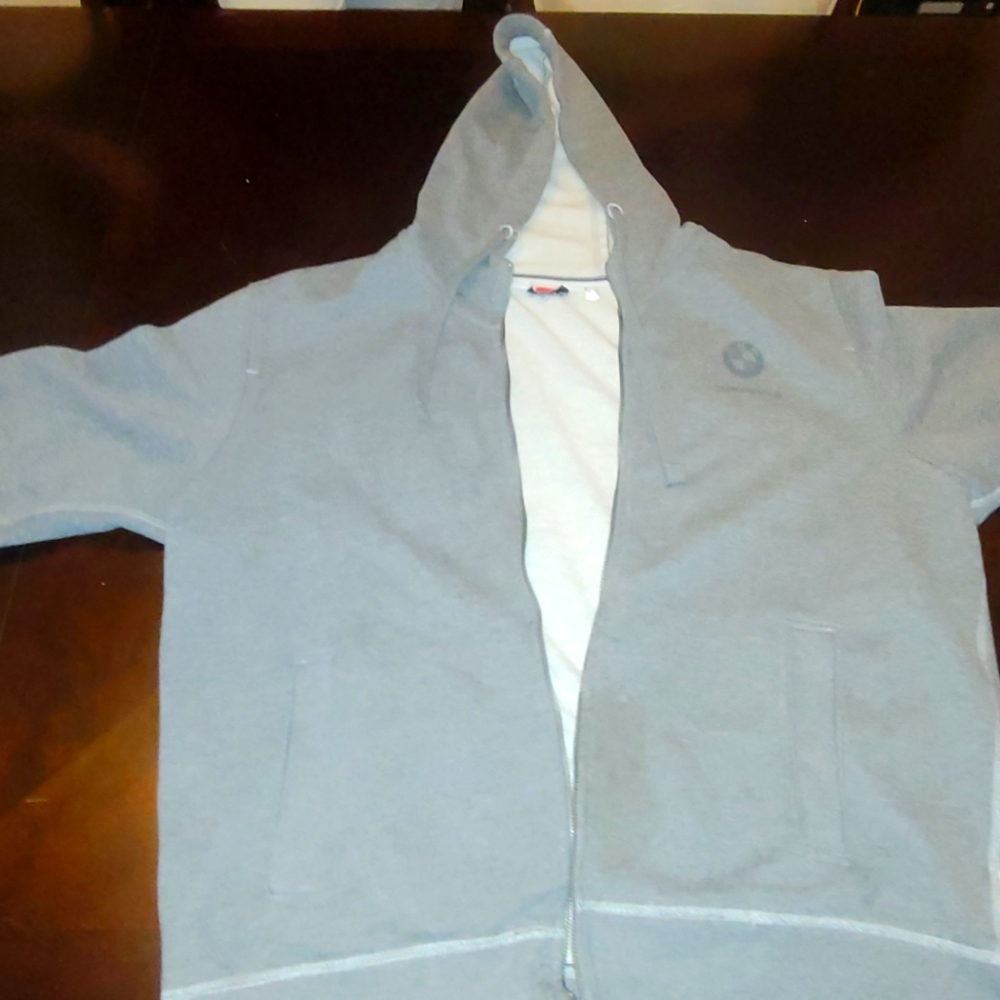 2XL BMW Motorrad gray zippered/hooded sweatshirt
